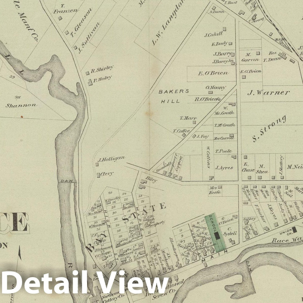 Historic Map : Atlas of Hampshire County Massachusetts, Northampton 1873 , v4, Vintage Wall Art