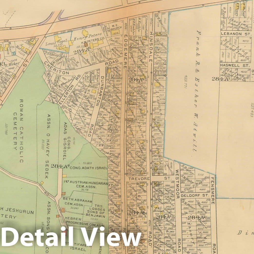Historic Map : Atlas City of Boston, West Roxbury 1924 Plate 029 , Vintage Wall Art