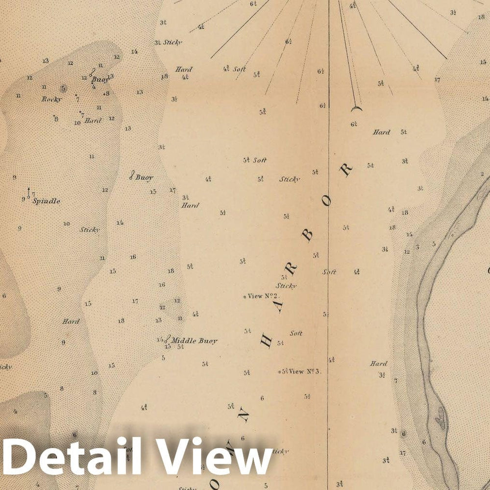 Historic Map : Edgartown & Martha's Vineyard 1853 Topographic Map , Vintage Wall Art