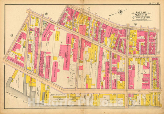 Historic Map : Atlas of Boston Proper, 1902 Plate 016 , Vintage Wall Art