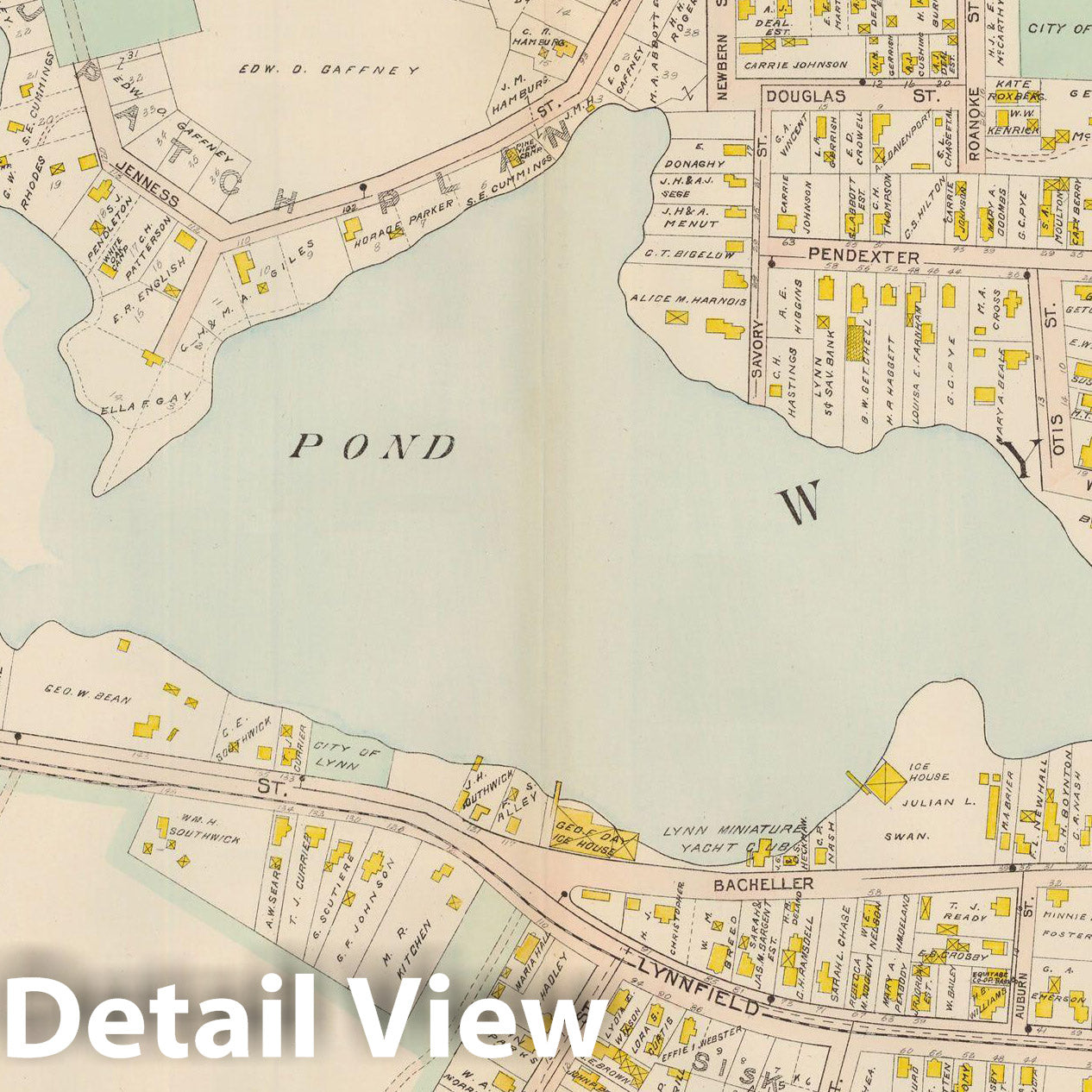 Historic Map : Atlas of Lynn, Swampscott and Saugus, Lynn 1905 Plate 016 , Vintage Wall Art