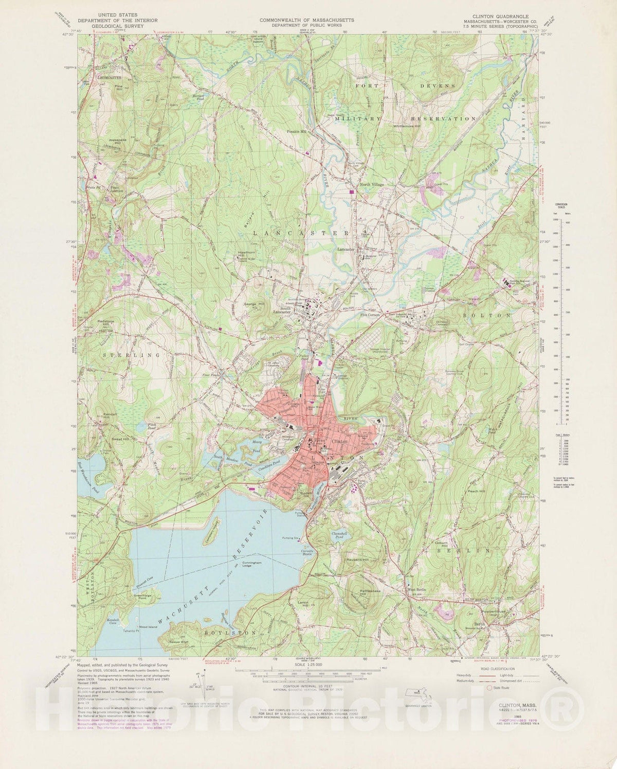 Historic Map : USGS 7.5 Minute Sheets and Quadrangles, A Coruna & Clinton & Lancaster 1979 Topographic Map , Vintage Wall Art