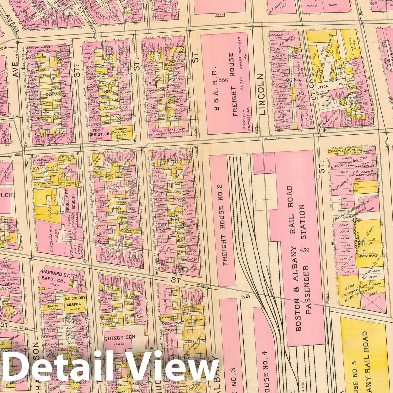 Historic Map : Boston 1895 Plate 014 , Atlas City of Boston Proper & Roxbury , Vintage Wall Art