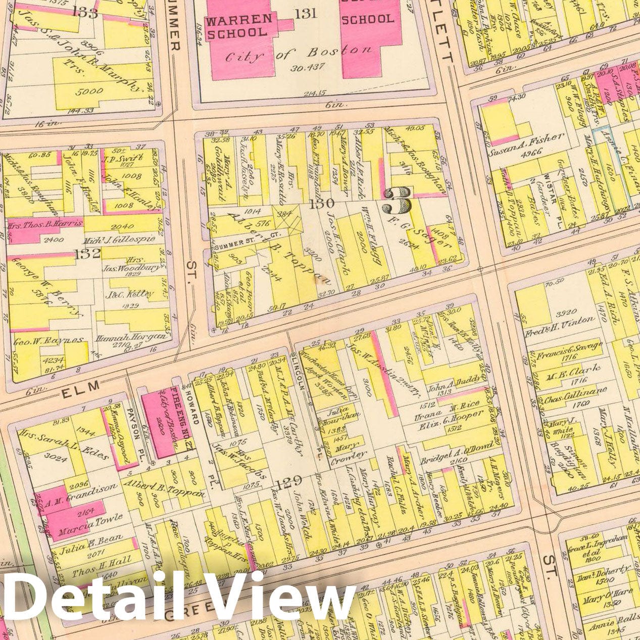 Historic Map : Atlas City of Boston: Charlestown and East Boston, Charlestown 1912 Plate 009 , Vintage Wall Art
