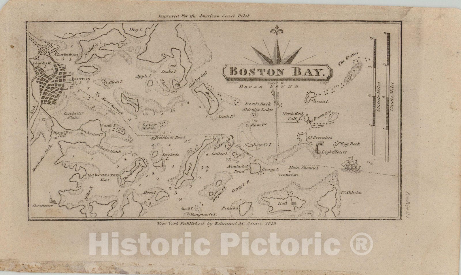Historic Map : Boston 1916 Topographic Map , Vintage Wall Art