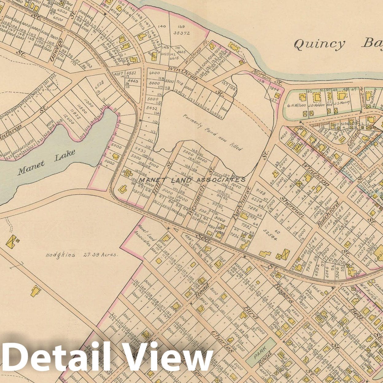 Historic Map : Atlas City of Quincy, Norfolk County, Mass., Quincy 1897 Plate 026 , Vintage Wall Art