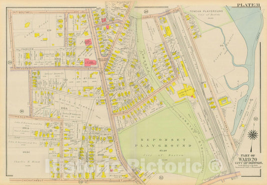 Historic Map : Atlas City of Boston, Dorchester, Dorchester 1918 Plate 031 , Vintage Wall Art