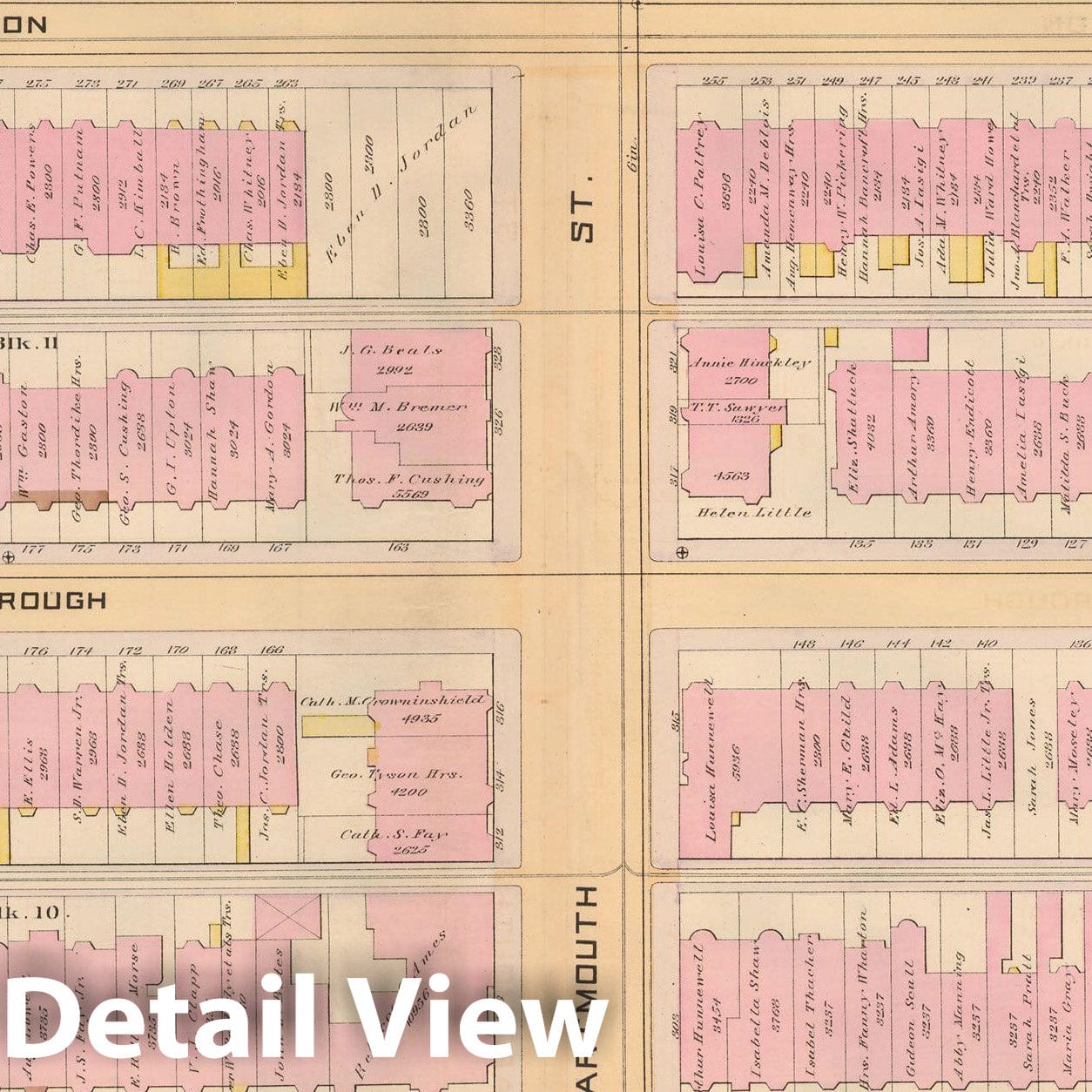 Historic Map : Atlas City of Boston, City Proper, Vol. 2, Boston 1888 Plate 036 , Vintage Wall Art