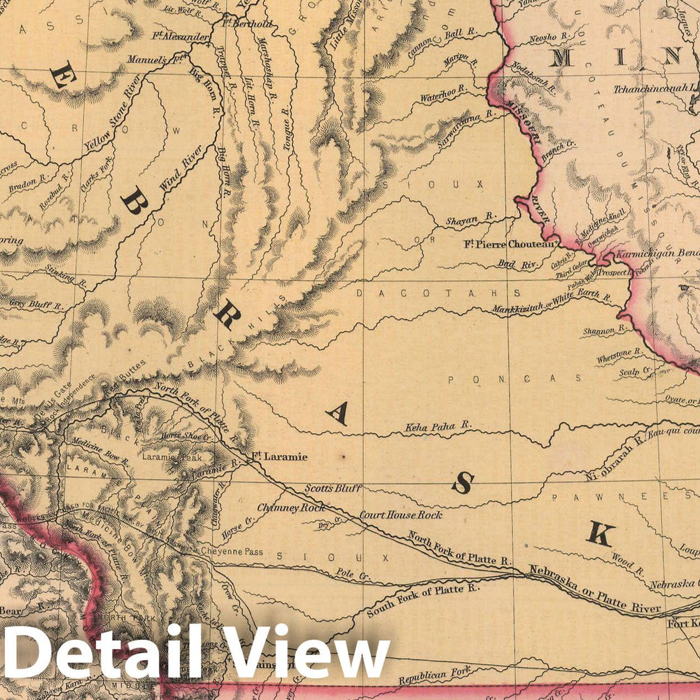 Historic Map : Kansas & Nebraska 1857 , General Atlas (Of The World) , Vintage Wall Art