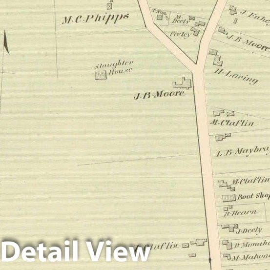 Historic Map : County Atlas of Middlesex Massachusetts, Hopkinton 1875 , v3, Vintage Wall Art