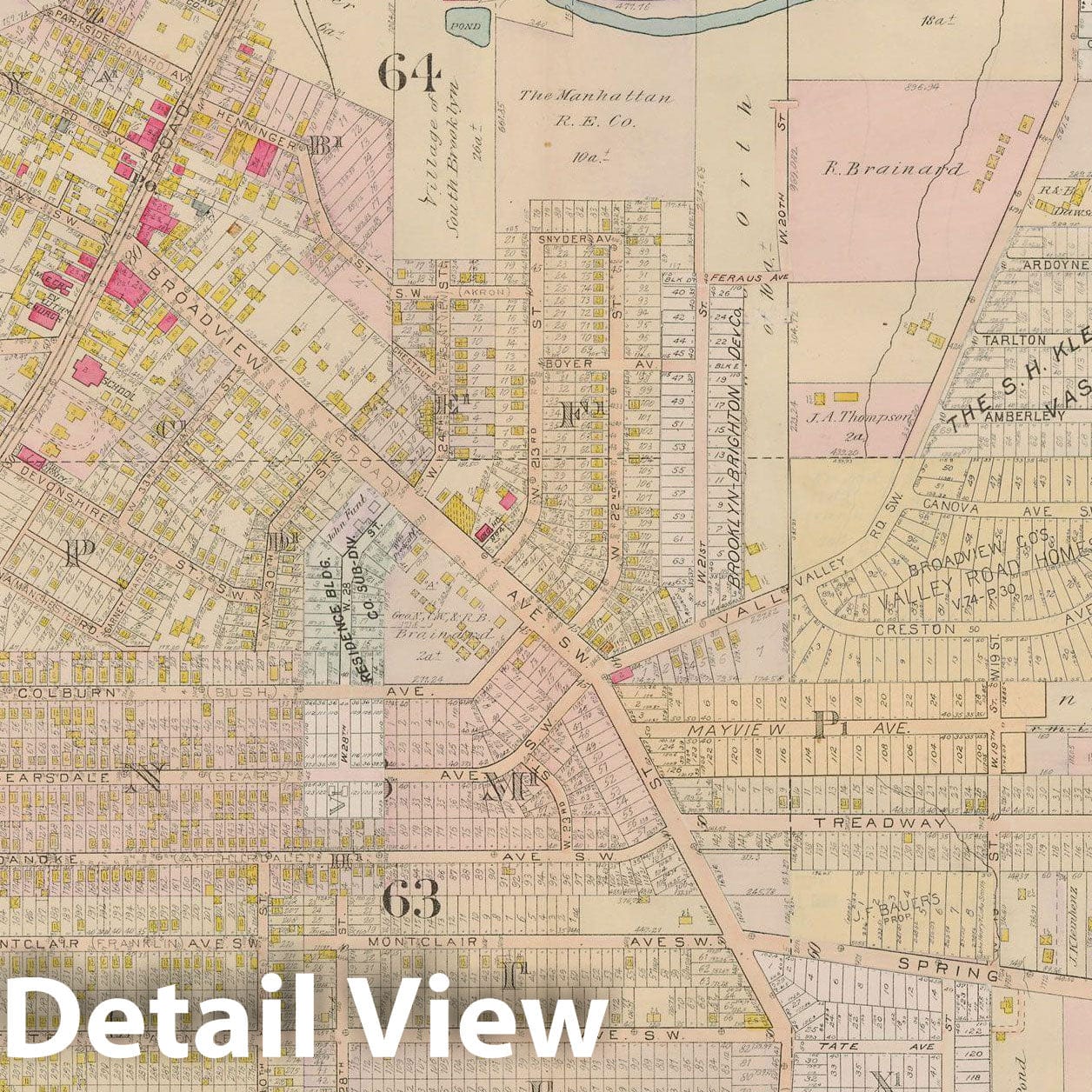 Historic Map : Plat Book of The City of Cleveland, Vol. Two, 1912 Plate 033 , Vintage Wall Art