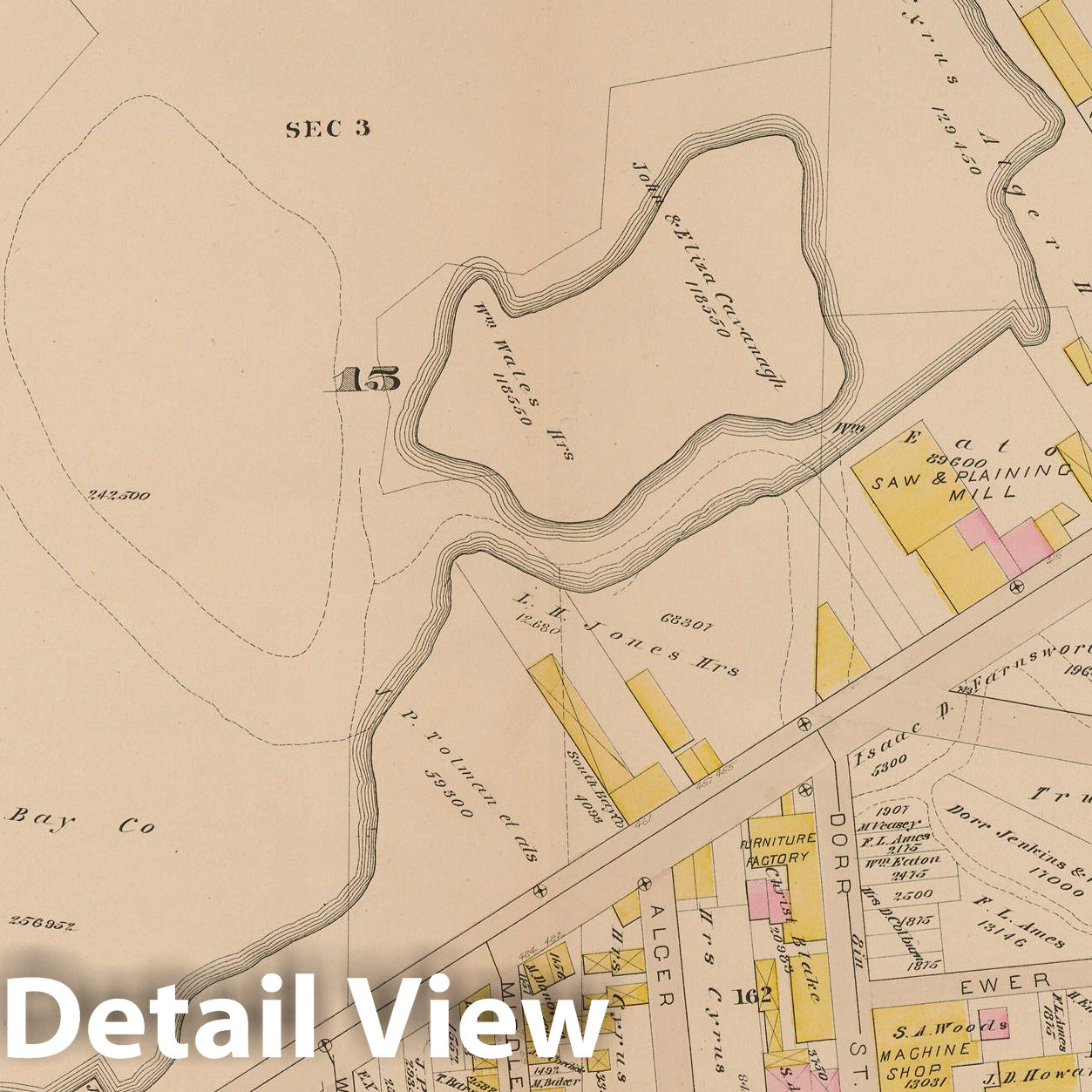 Historic Map : Atlas of South Boston, South Boston 1884 Plate C , Vintage Wall Art