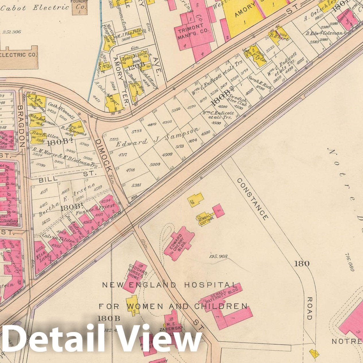 Historic Map : Atlas City of Boston, Roxbury, Roxbury 1915 Plate 025 , Vintage Wall Art