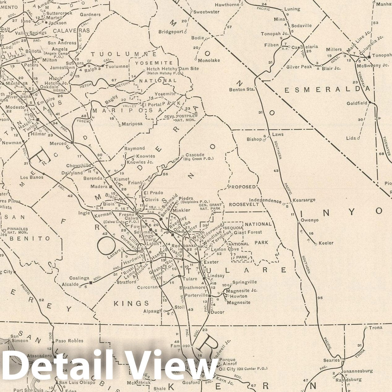 Historic Map : California & Nevada 1925 , v2, Vintage Wall Art