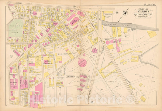 Historic Map : Atlas City of Boston Proper 1895 Plate 043 , Vintage Wall Art