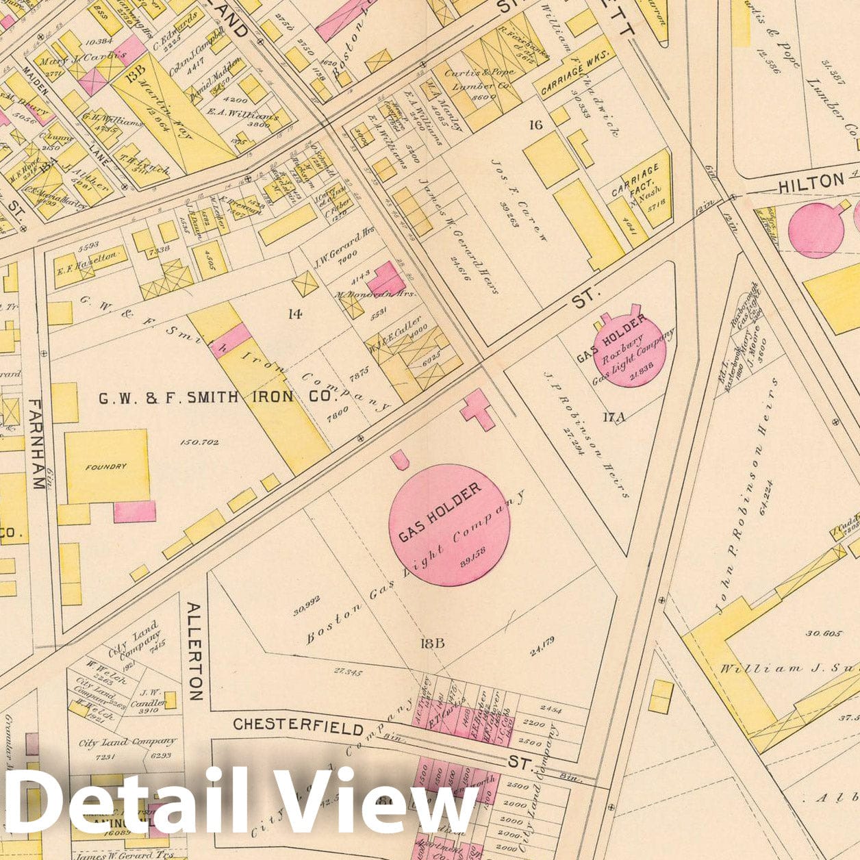 Historic Map : Atlas City of Boston Proper 1895 Plate 043 , Vintage Wall Art