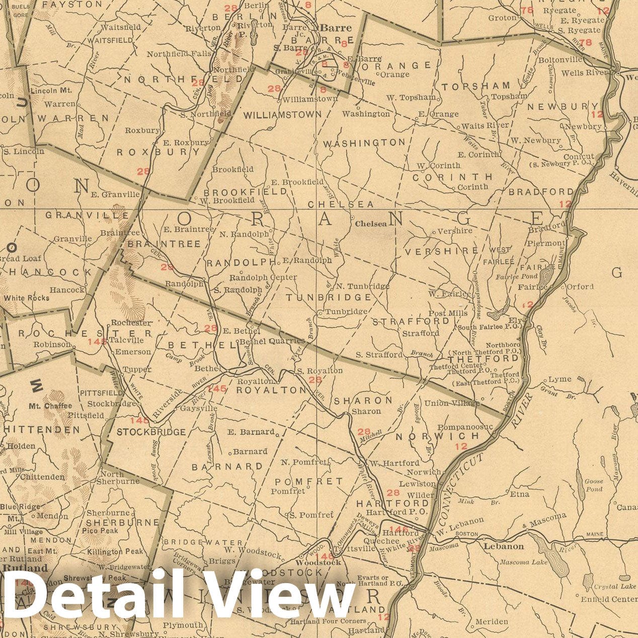 Historic Map : Vermont 1925 , Vintage Wall Art