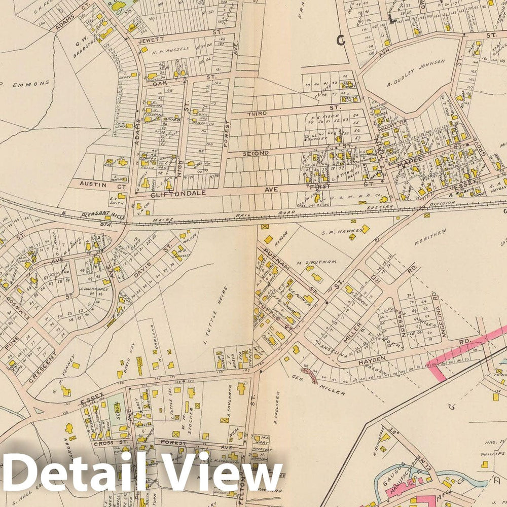 Historic Map : Atlas of Lynn, Swampscott and Saugus, Saugus 1905 Plate 023 , Vintage Wall Art