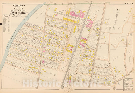 Historic Map : Atlas City of Springfield, Springfield 1899 Plate 005 , Vintage Wall Art