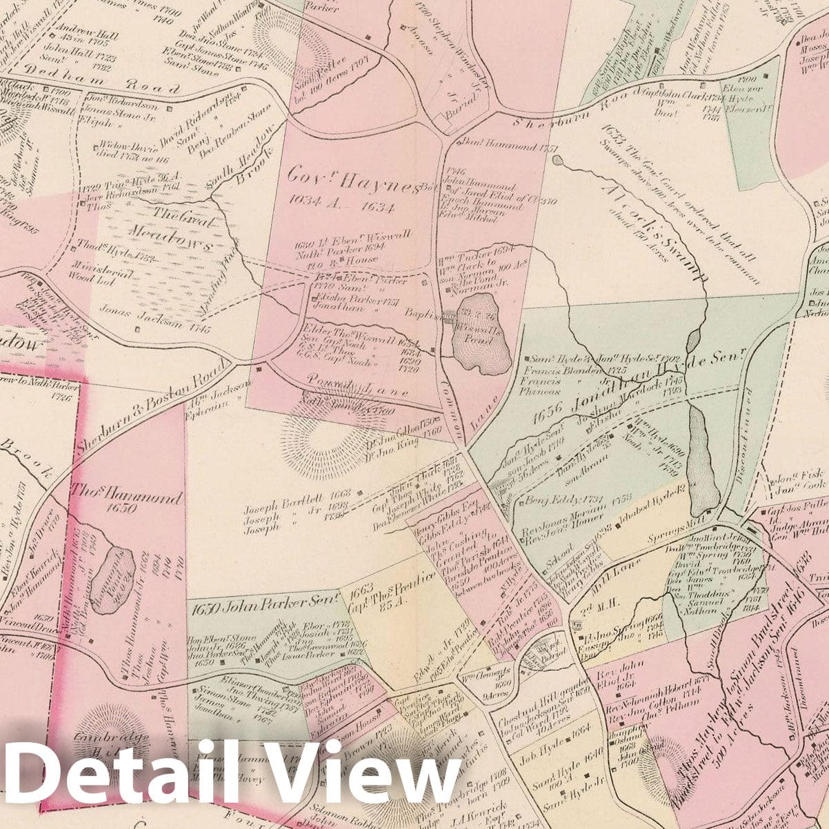 Historic Map : City of Newton, Middlesex County, Newton 1874 Plate V , Vintage Wall Art