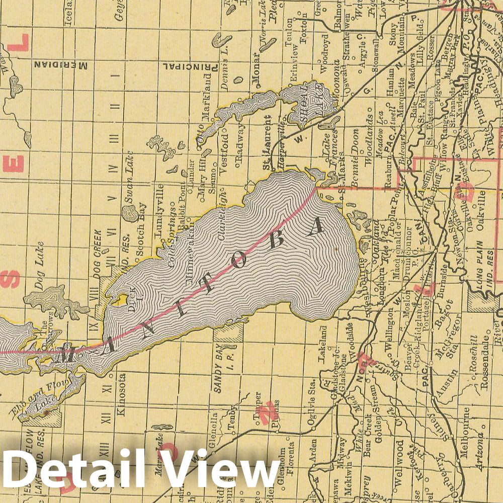 Historic Map : Manitoba 1900 , Universal Atlas World , Vintage Wall Art