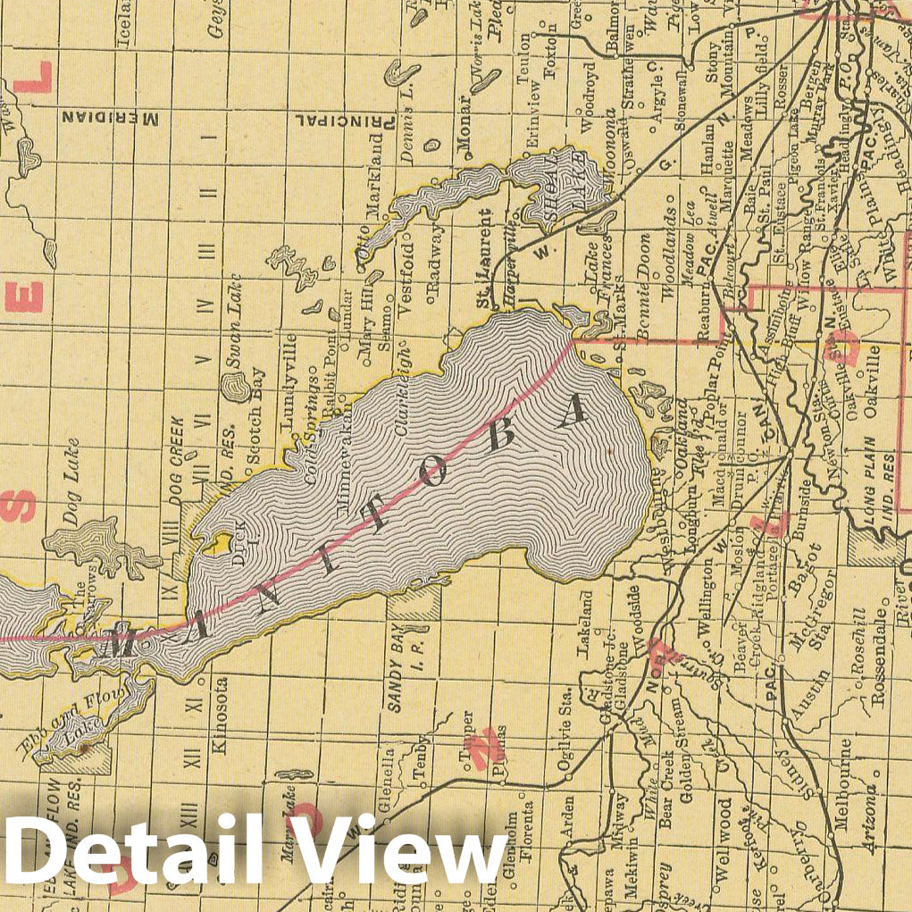 Historic Map : Manitoba 1900 , Universal Atlas World , Vintage Wall Art