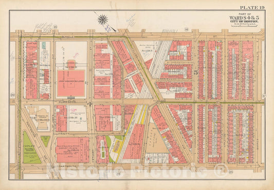 Historic Map : Atlas City of Boston, Boston 1938 Plate 019 , Vintage Wall Art