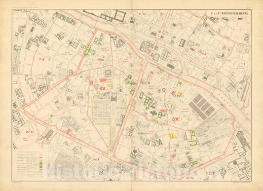 Historic Map : Atlas Administratif de la Ville de Paris, Paris 1821 Plate 003 , Vintage Wall Art