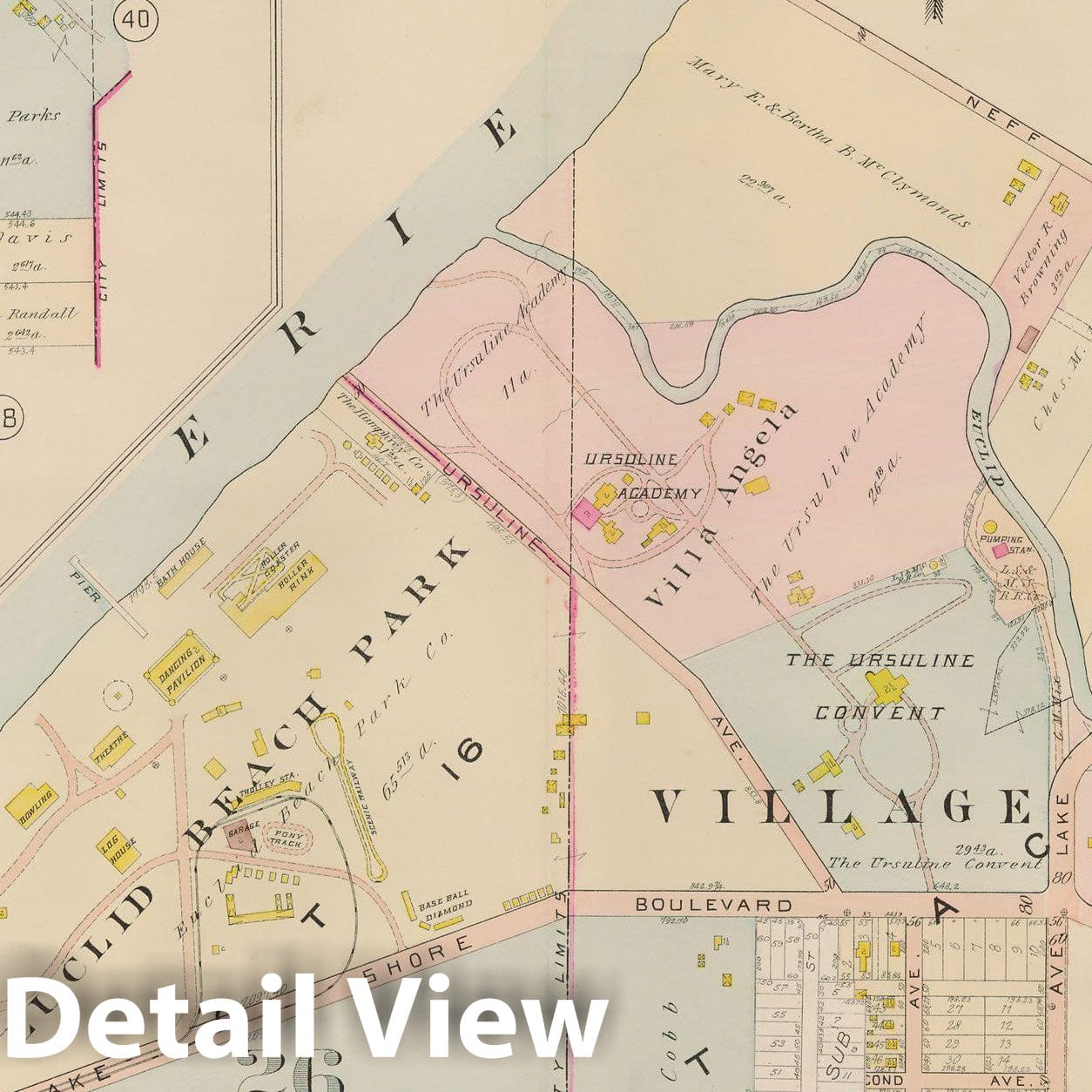Historic Map : Plat Book of The City of Cleveland, Vol. One, 1912 Plate 039 , Vintage Wall Art