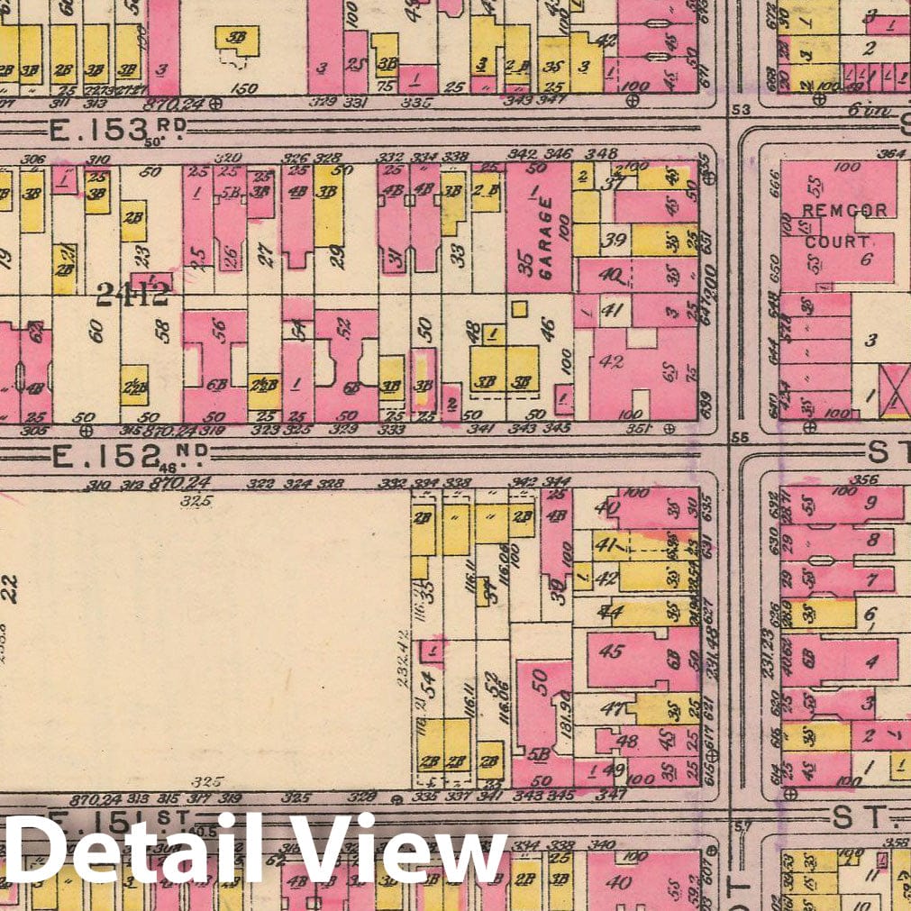 Historic Map : Borough of The Bronx, Sections 9-13, The Bronx 1928 Plate 023 , Vintage Wall Art