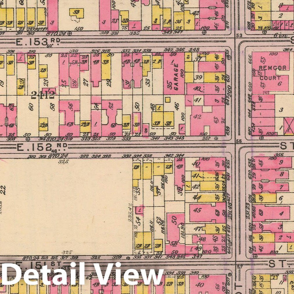 Historic Map : Borough of The Bronx, Sections 9-13, The Bronx 1928 Plate 023 , Vintage Wall Art