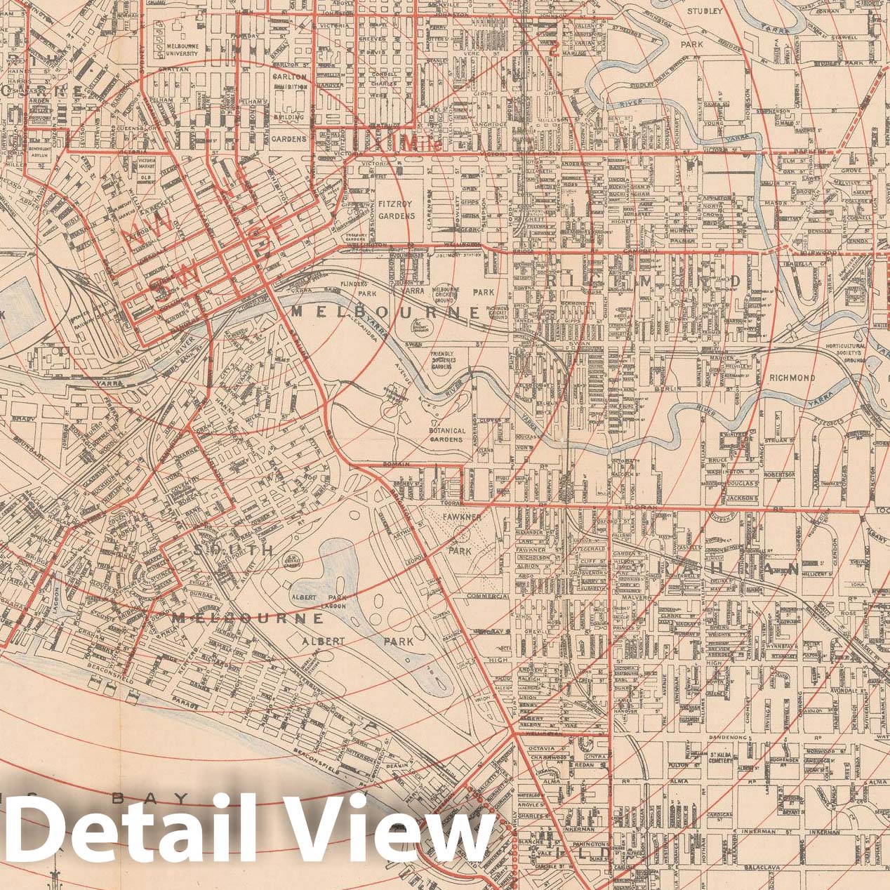 Historic Map : Melbourne 1910 , Vintage Wall Art