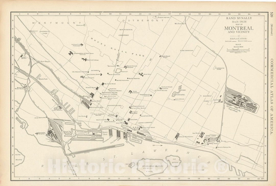 Historic Map : Commercial Atlas of America, 56th Edition, Montreal 1925 , Vintage Wall Art