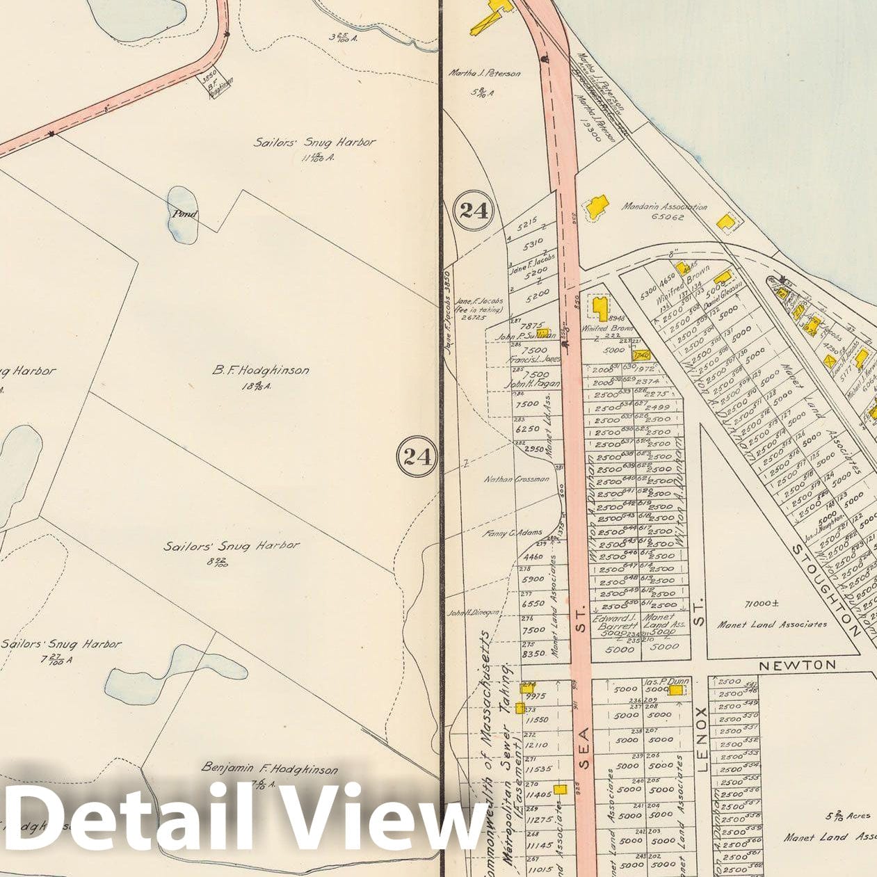 Historic Map : Atlas City of Quincy, Quincy 1907 Plate 022 , Vintage Wall Art
