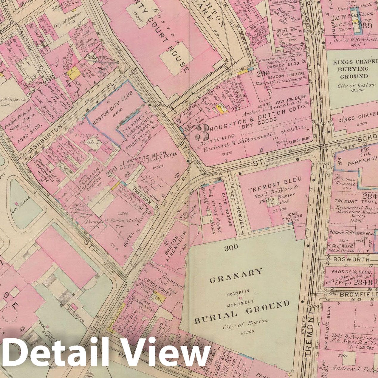 Historic Map : Atlas City of Boston: Boston Proper and Back Bay, Boston 1928 Plate 001 , Vintage Wall Art