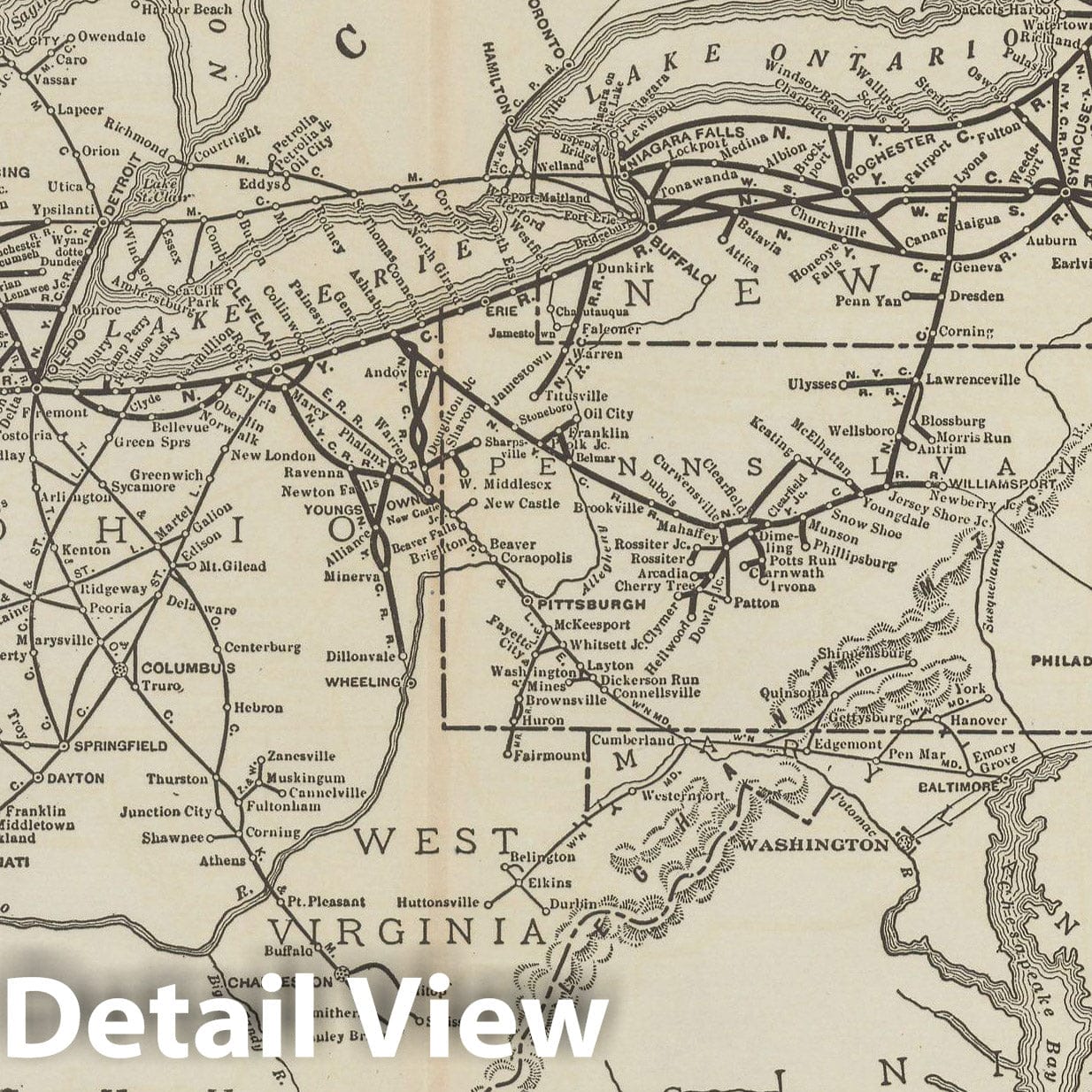 Historic Map : Atlas of Railway Traffic Maps, New York Central Railroad 1922 , Vintage Wall Art