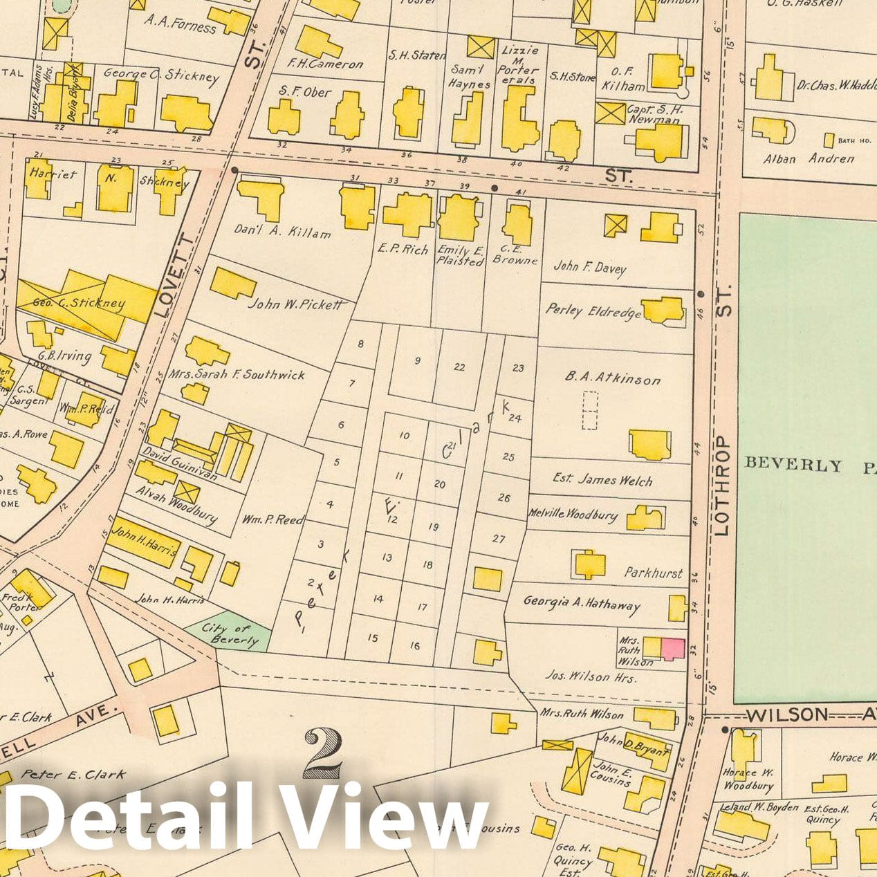 Historic Map : Beverly 1907 Plate 003 , Atlas City of Beverly , Vintage Wall Art