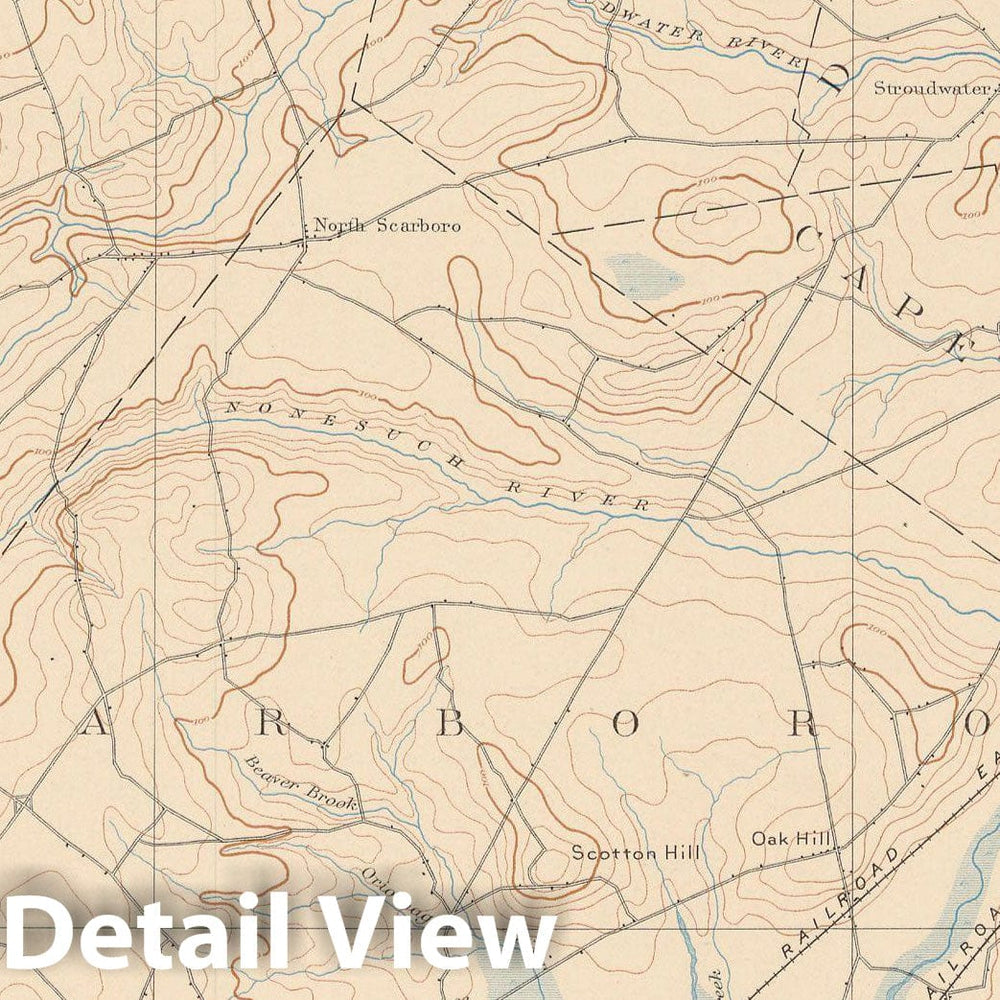 Historic Map : Atlas of Maine 1905, Old Orchard Beach & Portland & Saccarappa & Saco 1905 Topographic Map , Vintage Wall Art