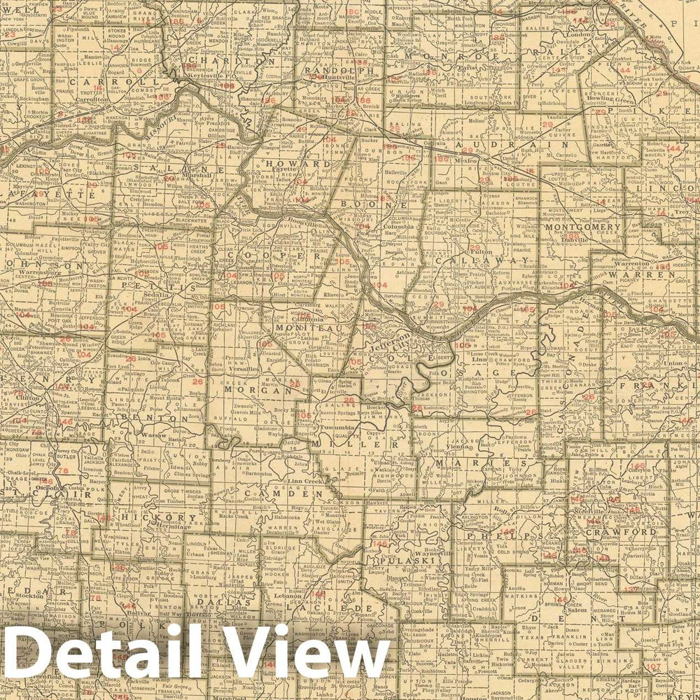 Historic Map : Missouri 1925 , v2, Vintage Wall Art