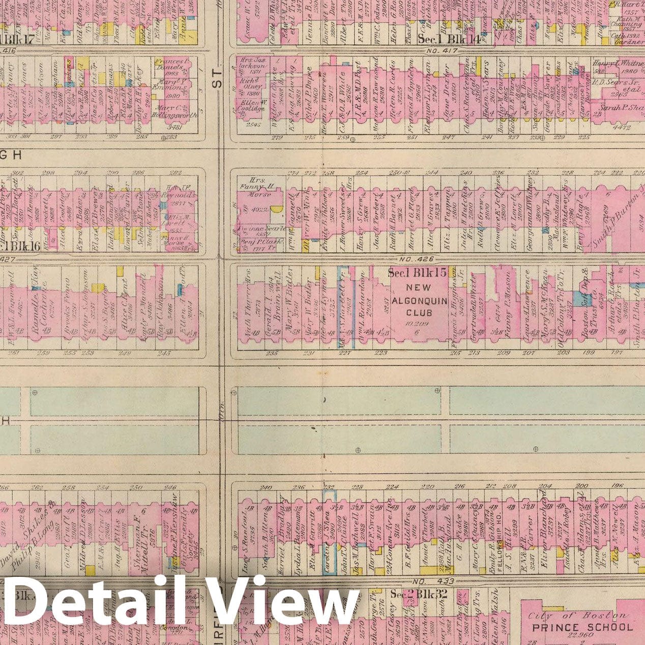 Historic Map : Atlas City of Boston: Boston Proper and Back Bay, Boston 1928 Plate 021 , Vintage Wall Art