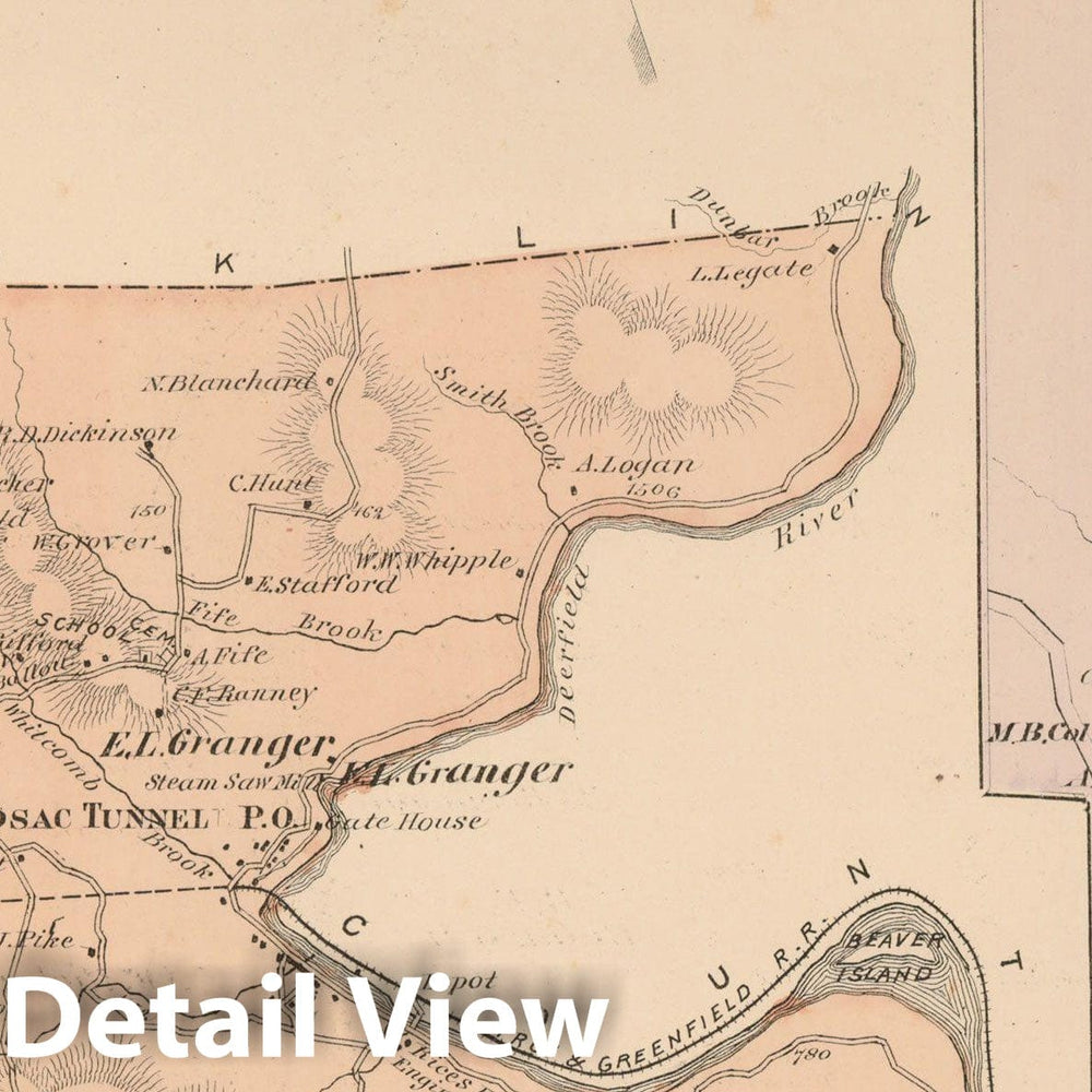 Historic Map : County Atlas of Berkshire County, Florida 1876 , Vintage Wall Art