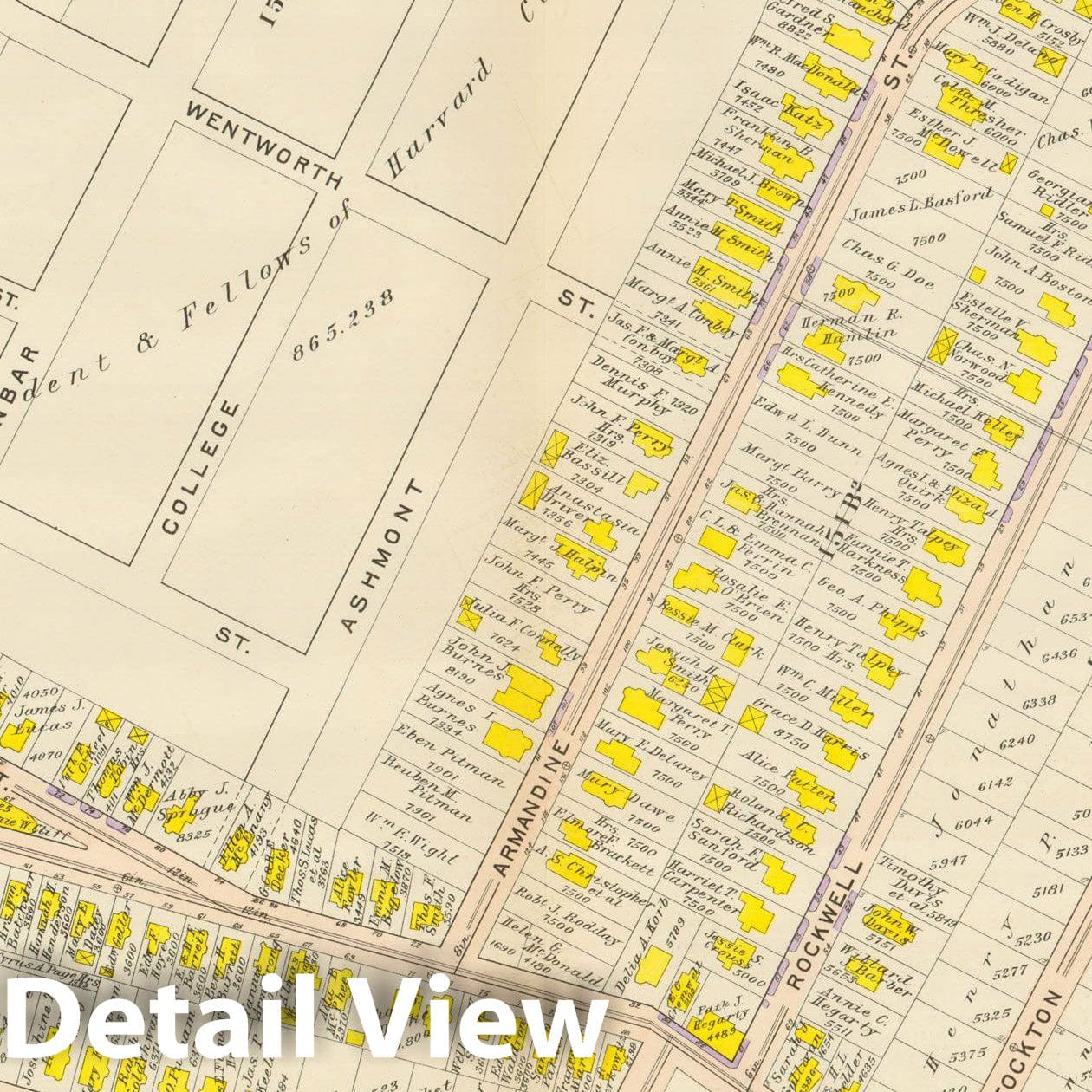 Historic Map : Atlas City of Boston, Dorchester, Dorchester 1910 Plate 025 , Vintage Wall Art