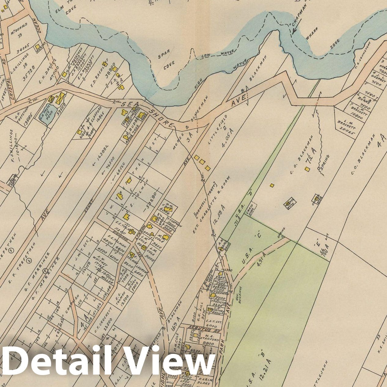Historic Map : Atlas City of Portland, Peaks Island & Portland 1914 Plate 020 , Vintage Wall Art