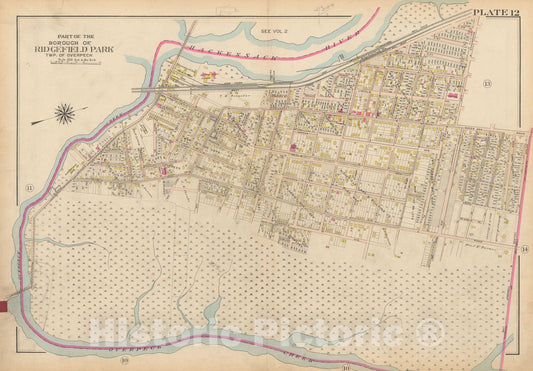 Historic Map : Atlas of Bergen County, New Jersey, Volume One, Overpeck 1912 Plate 012 , Vintage Wall Art