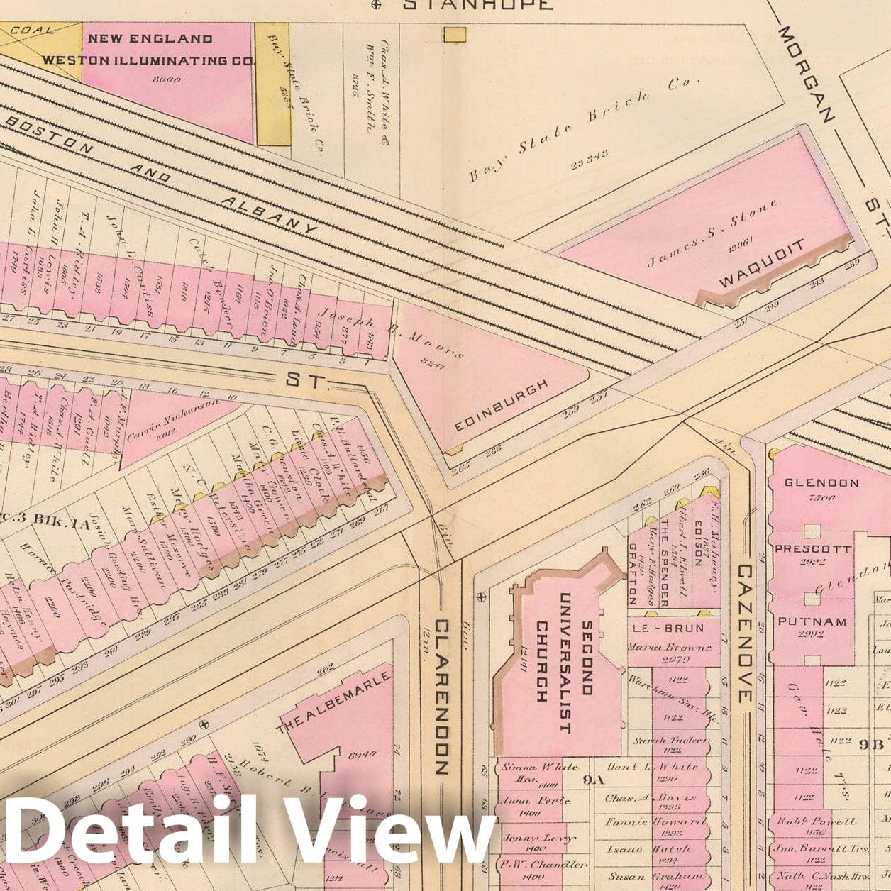 Historic Map : Atlas City of Boston, City Proper, Vol. 2, Boston 1888 Plate 046 , Vintage Wall Art
