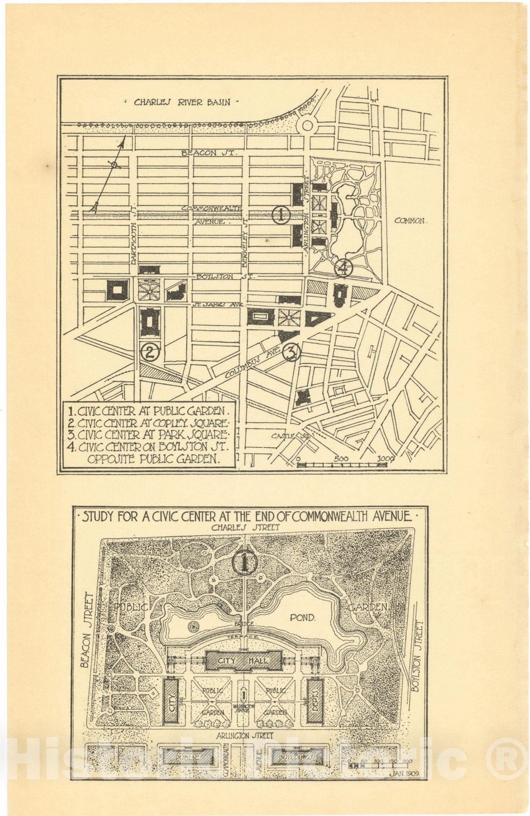 Historic Map : Public Improvements for the Metropolitan District, Boston 1909 , v2, Vintage Wall Art
