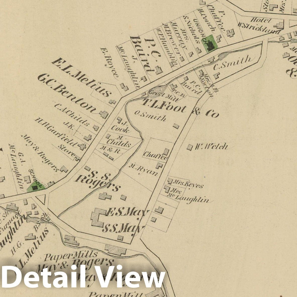 Historic Map : County Atlas of Berkshire County, Lee 1876 , Vintage Wall Art