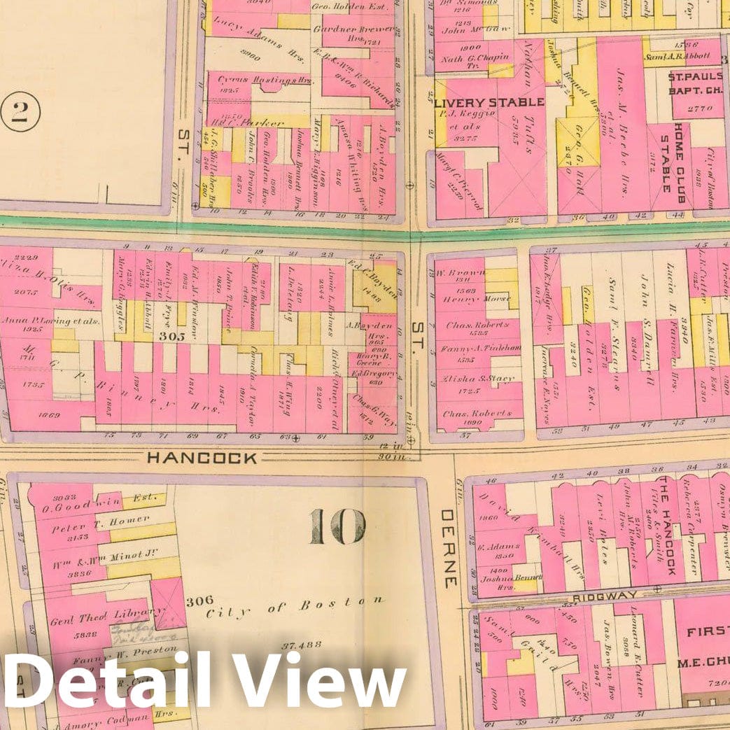 Historic Map : Atlas City of Boston, City Proper, Vol. I, Boston 1888 Plate 004 , Vintage Wall Art