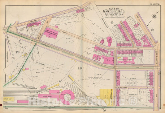 Historic Map : Atlas of Boston Proper, 1898 Plate 031 , Vintage Wall Art