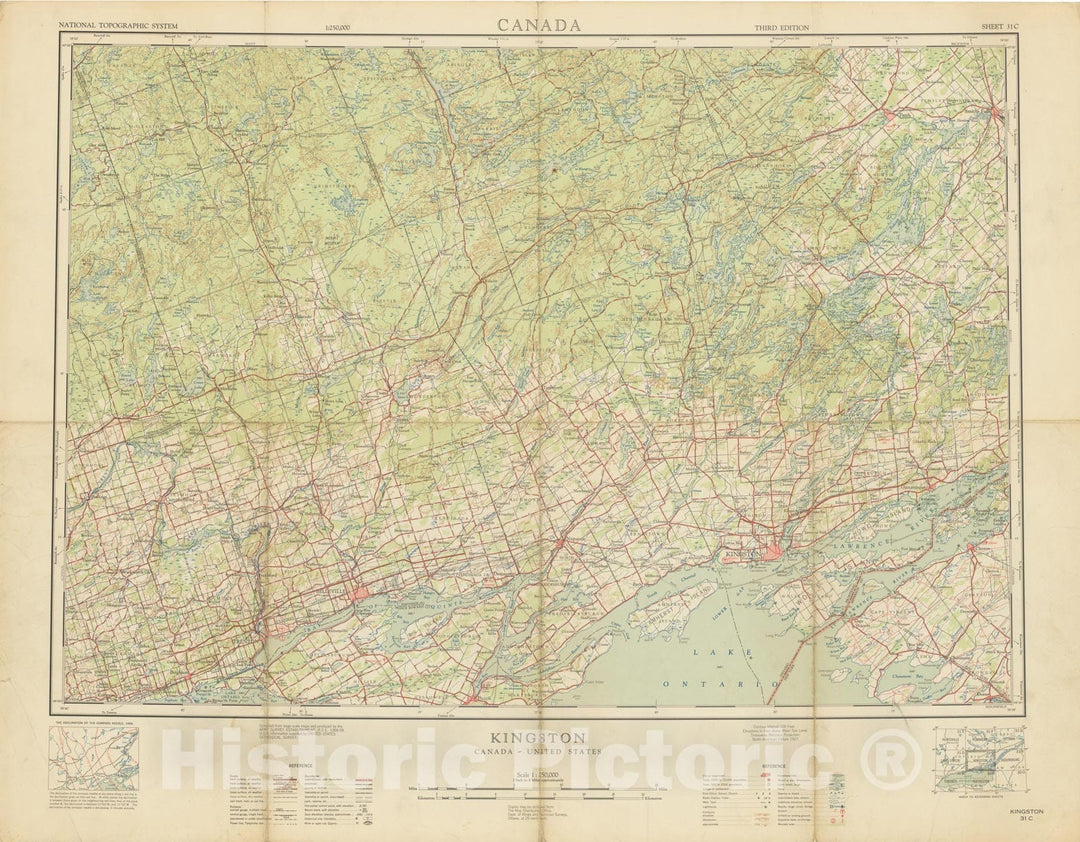 Historic Map : Kingston 1959 Topographic Map , Vintage Wall Art